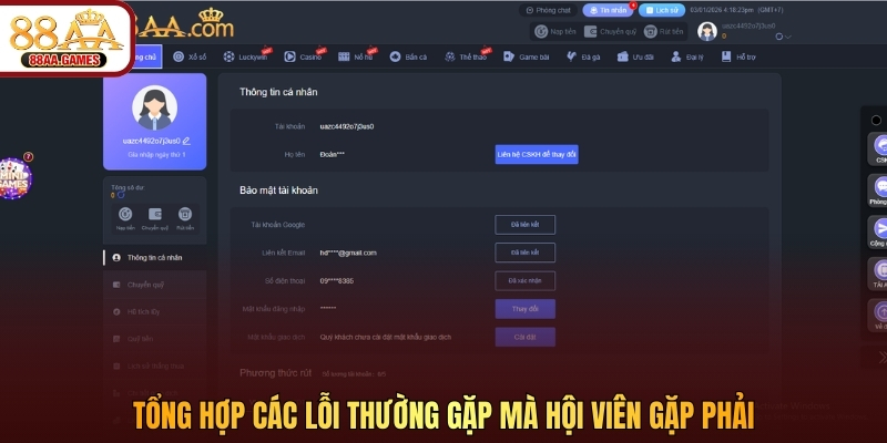 Tổng hợp các lỗi thường gặp mà hội viên gặp phải 